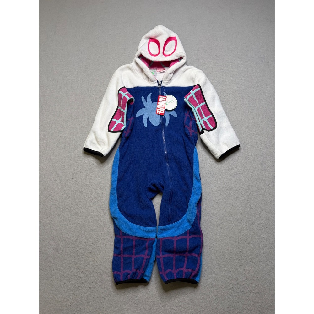 Cuddle Club Marvel Ghost-Spider Fleece Union Suit Toddler 2T Blue Spider-Gwen